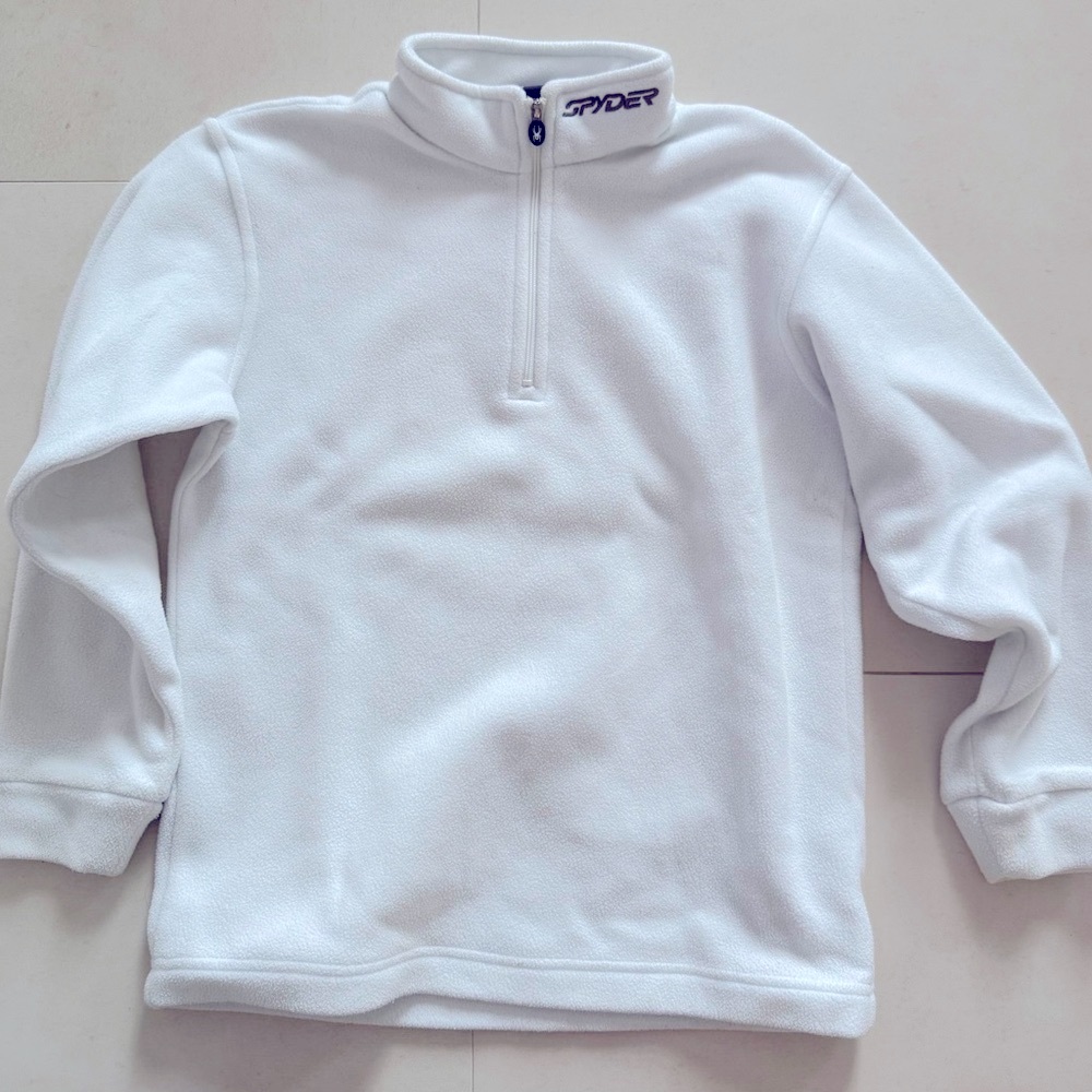 Spyder White Fleece Quarter-Zip Pullover